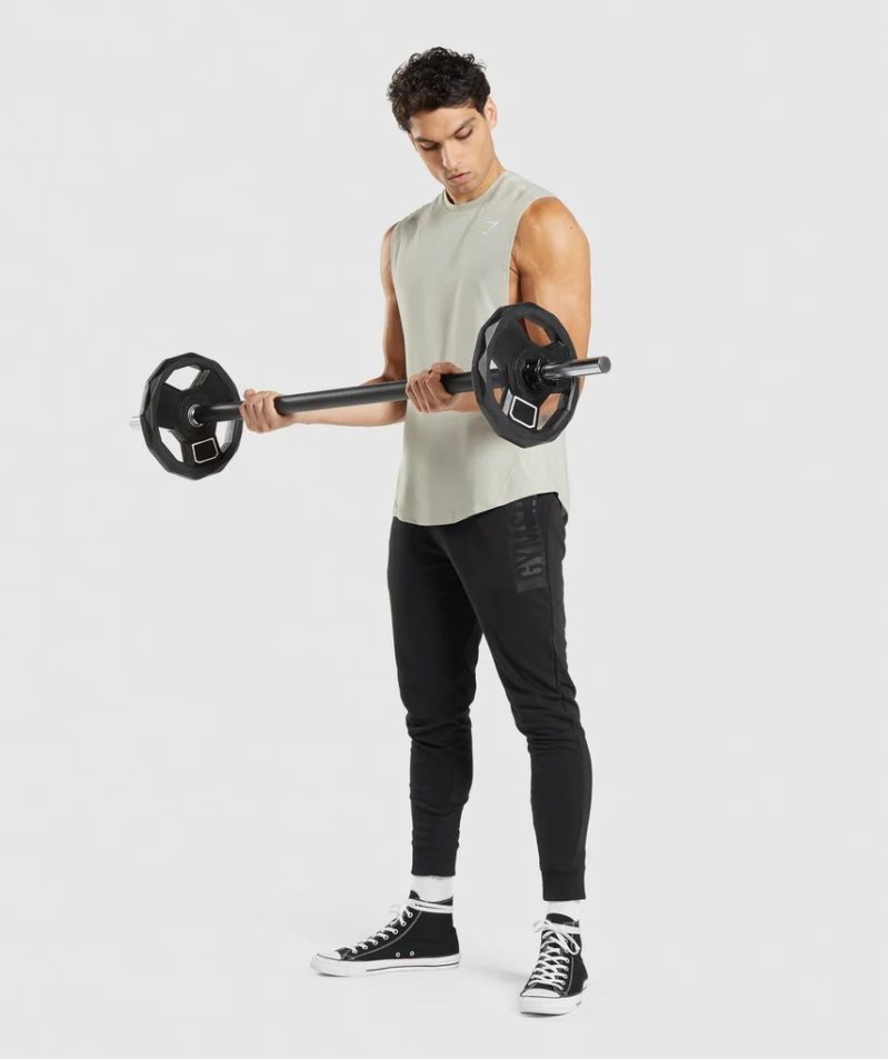 Podkoszulki Gymshark Bold Drop Arm Męskie Beżowe | PL 893PNM